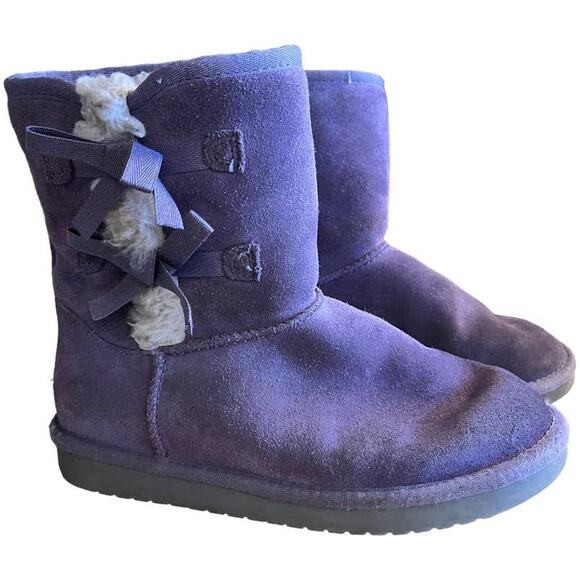 Koolaburra by UGG Victoria Short Boots Shearling 1019372 Size 5 Purple - Picture 1 of 10